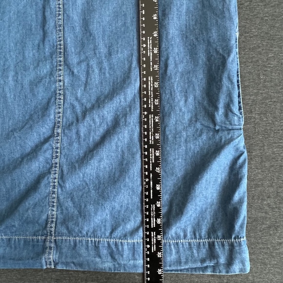 Calvin Klein Jeans Short Sleeve Chambray Zip Mini Dress Size Large - Picture 14 of 14